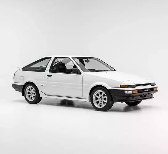 Classic Toyota Corolla Sprinter Trueno AE86 Liftback Low-poly 3D model 5