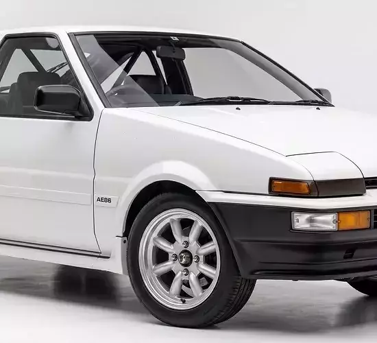 Classic Toyota Corolla Sprinter Trueno AE86 Liftback Low-poly 3D model 7
