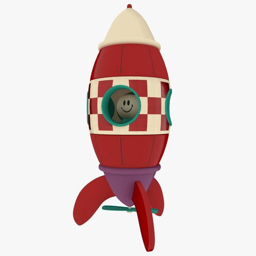 Toy Rocket Low-poly 3D model