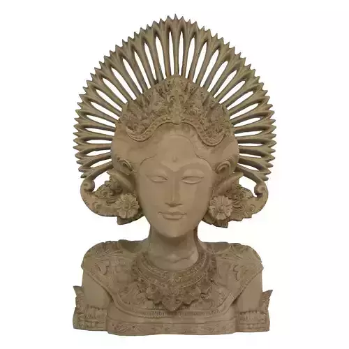 Wooden Bali statue Low-poly 3D model