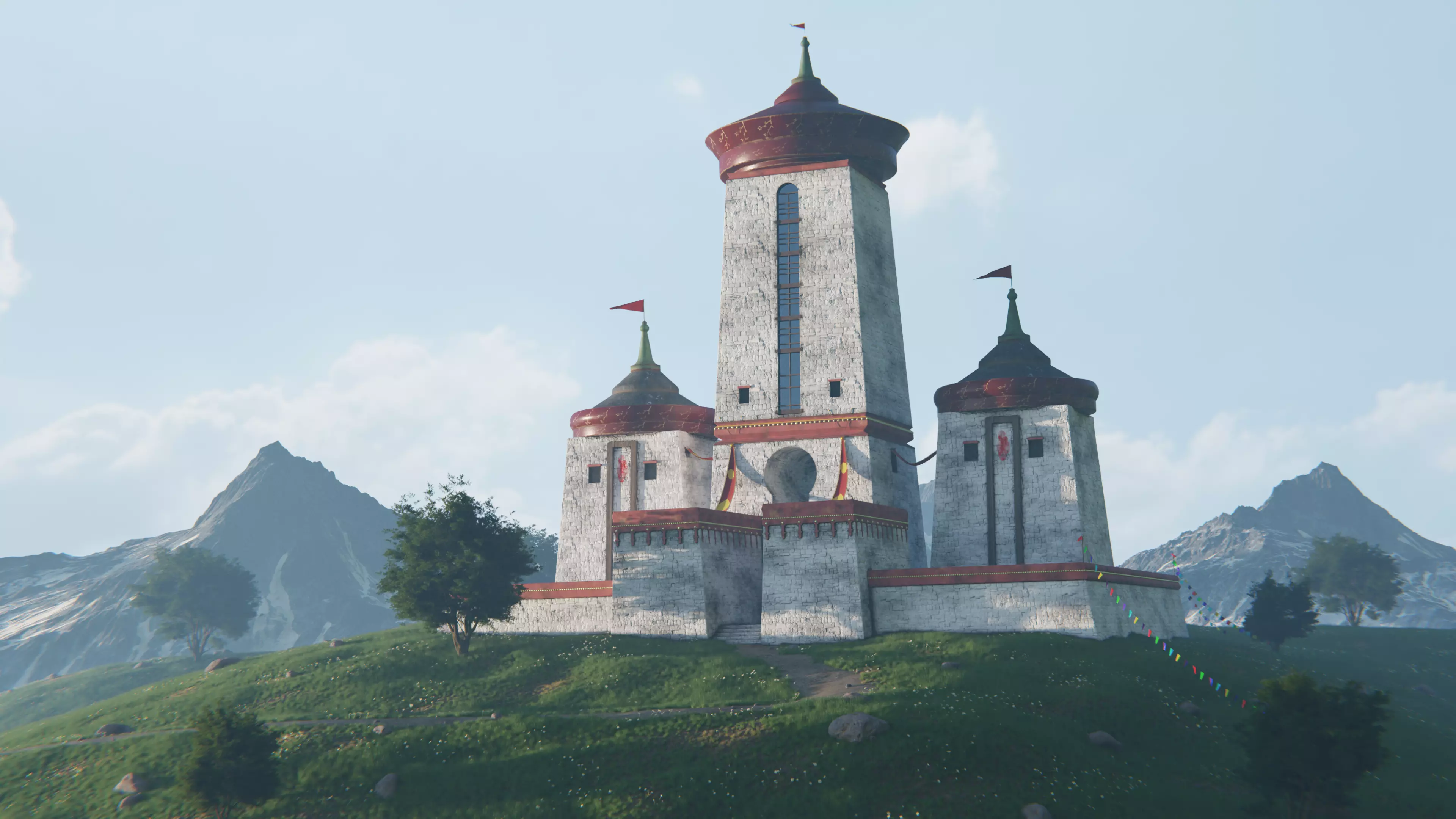Tibetan Monastery Environment Realistic Himalayan Temple 3D model