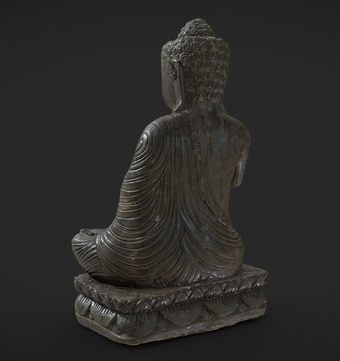 Buddha statue Low-poly 3D model_17