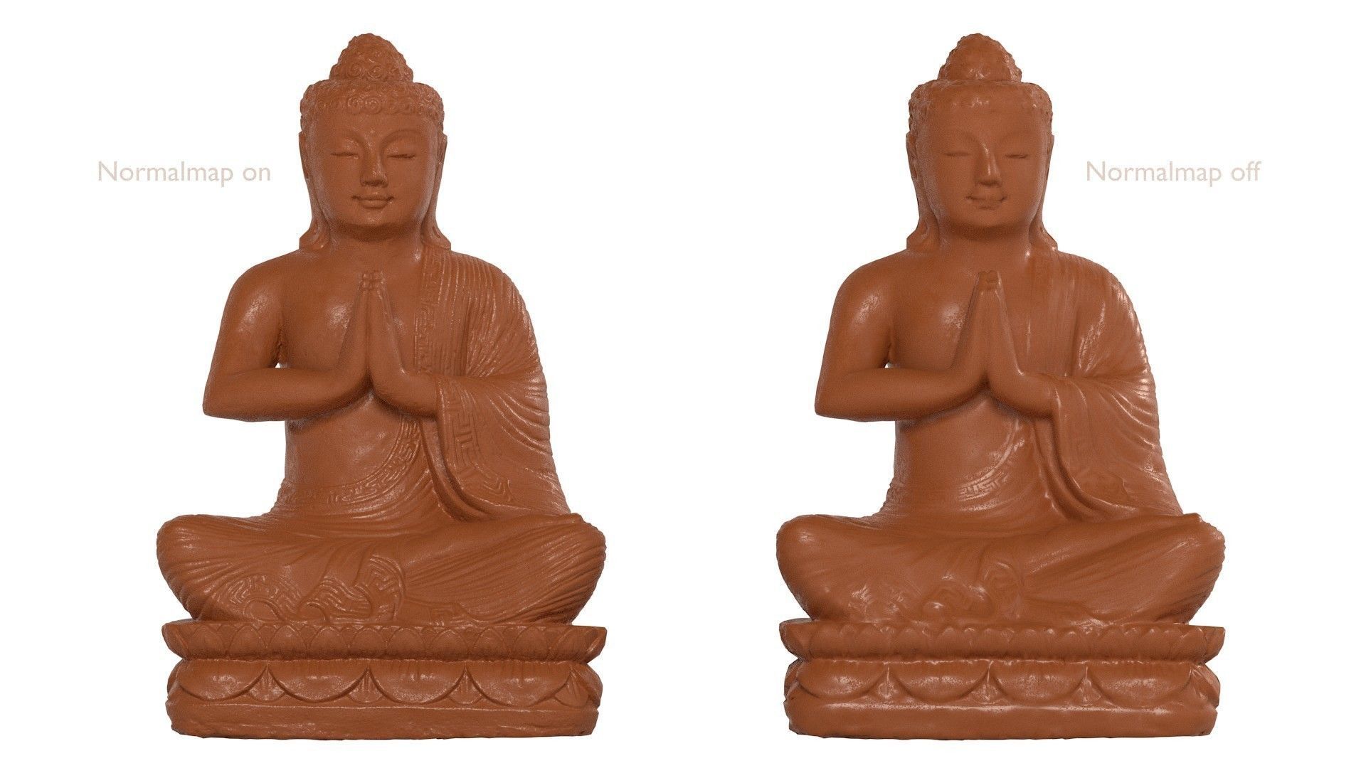 Buddha statue Low-poly 3D model_14