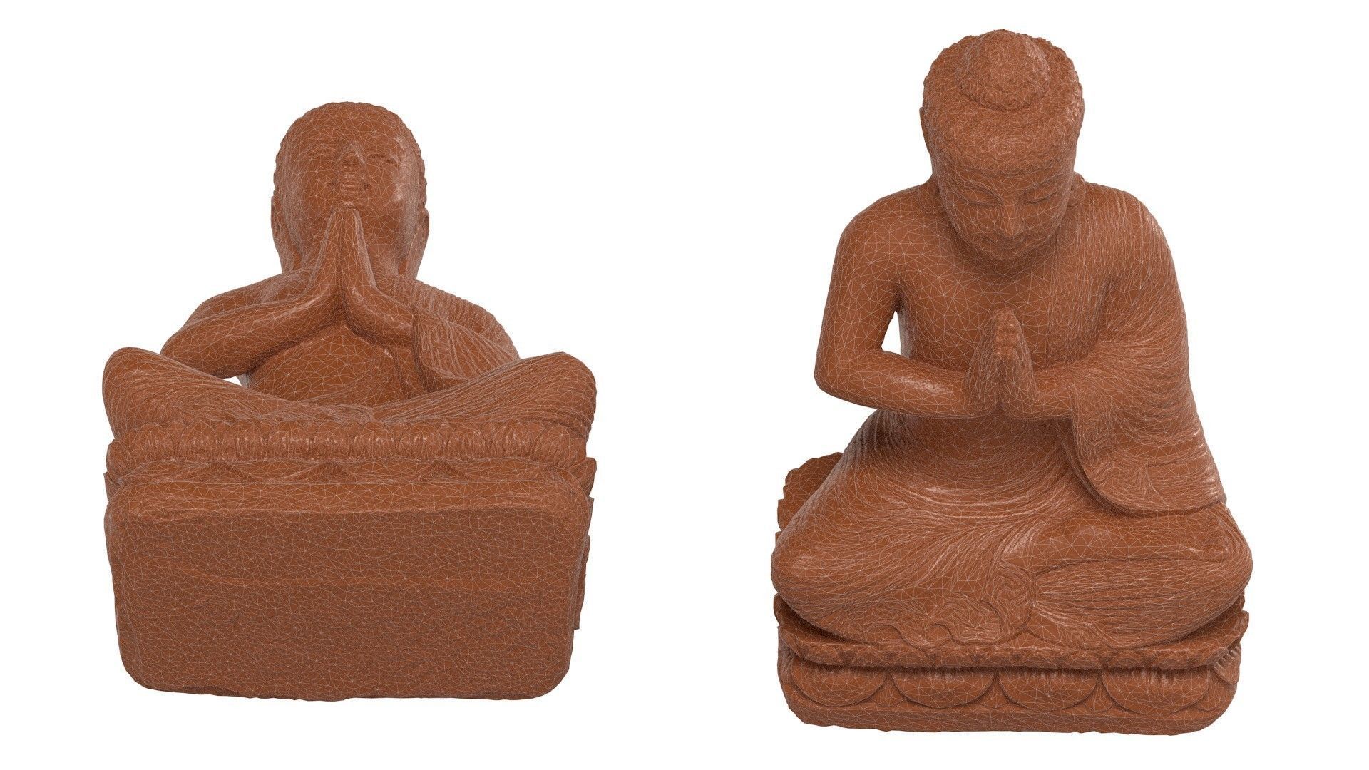 Buddha statue Low-poly 3D model_16