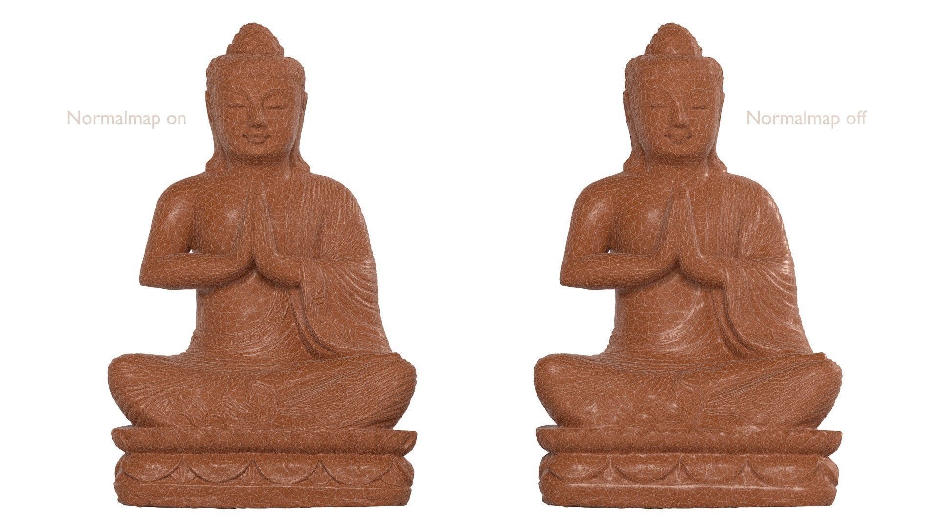 Buddha statue Low-poly 3D model_15
