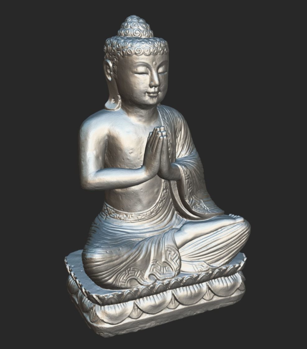 Buddha statue Low-poly 3D model_19