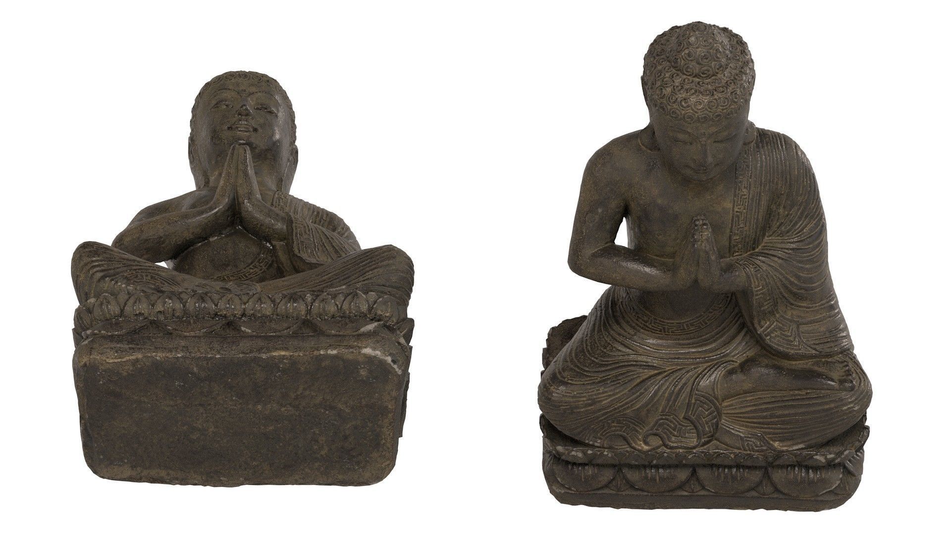 Buddha statue Low-poly 3D model_13