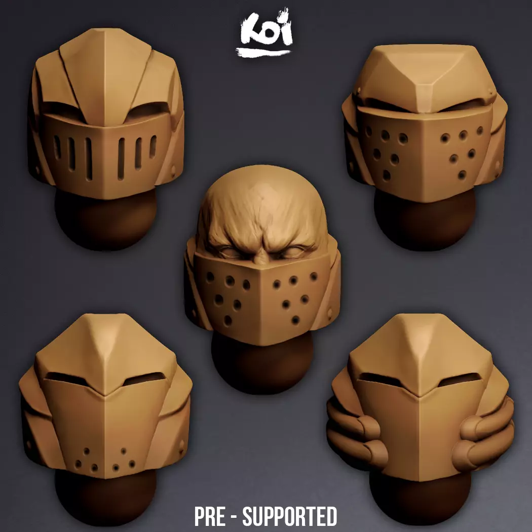Knights of Silence - Miniature Heads 3D print model