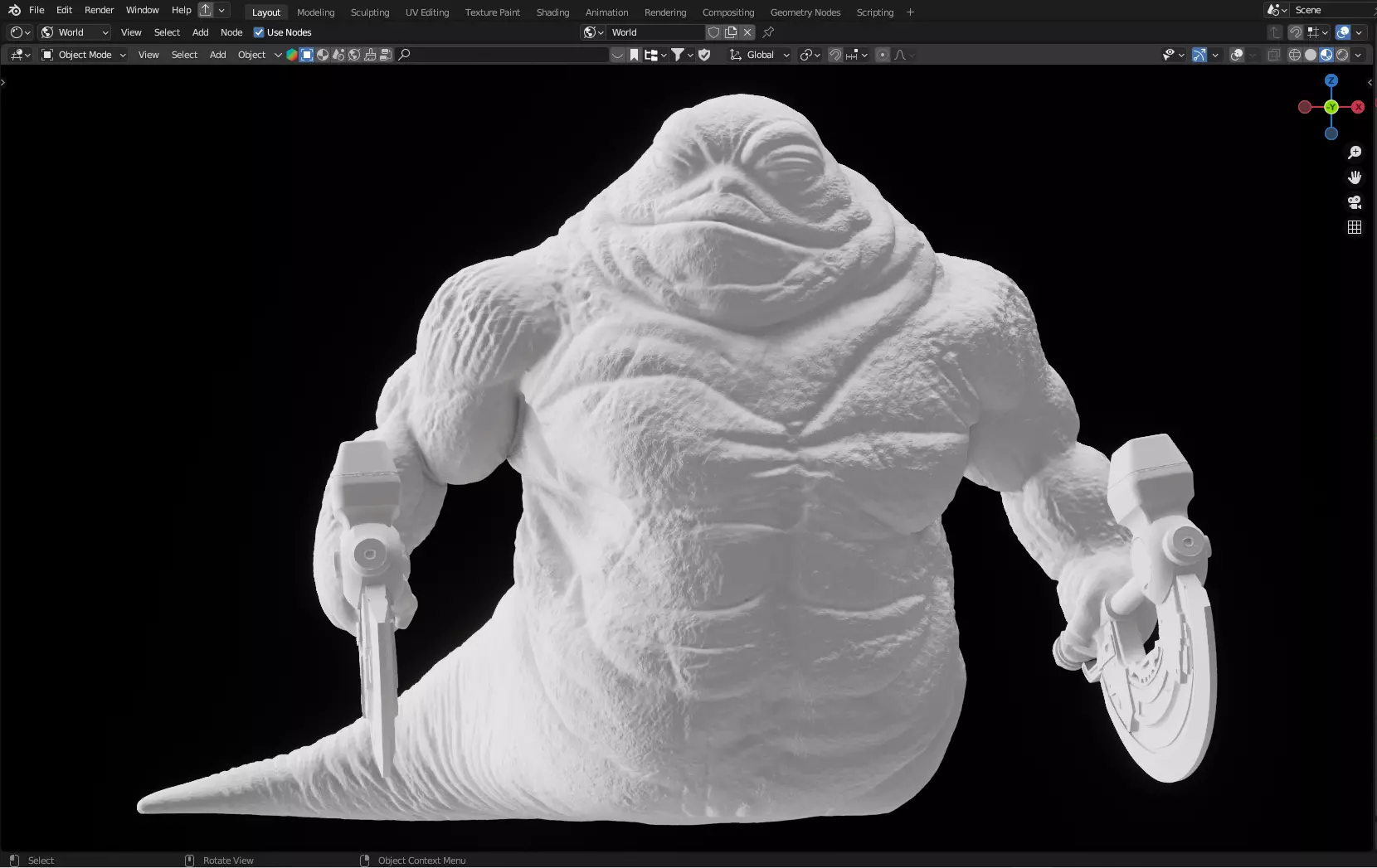 Rotta the Hutt - High Res 3D Printable Model 3D print model