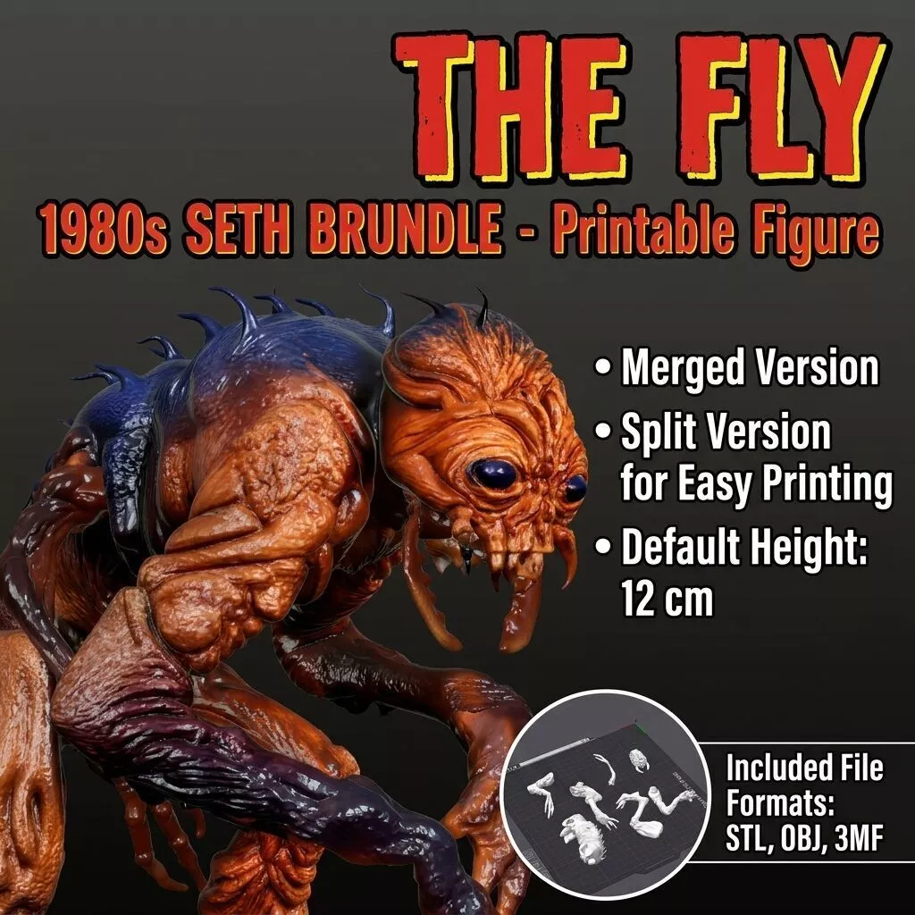 THE FLY 1980s Seth Brundle Printable Figure 3D print model
