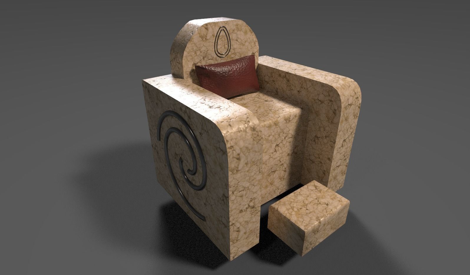 Medieval Throne Low-poly 3D model
