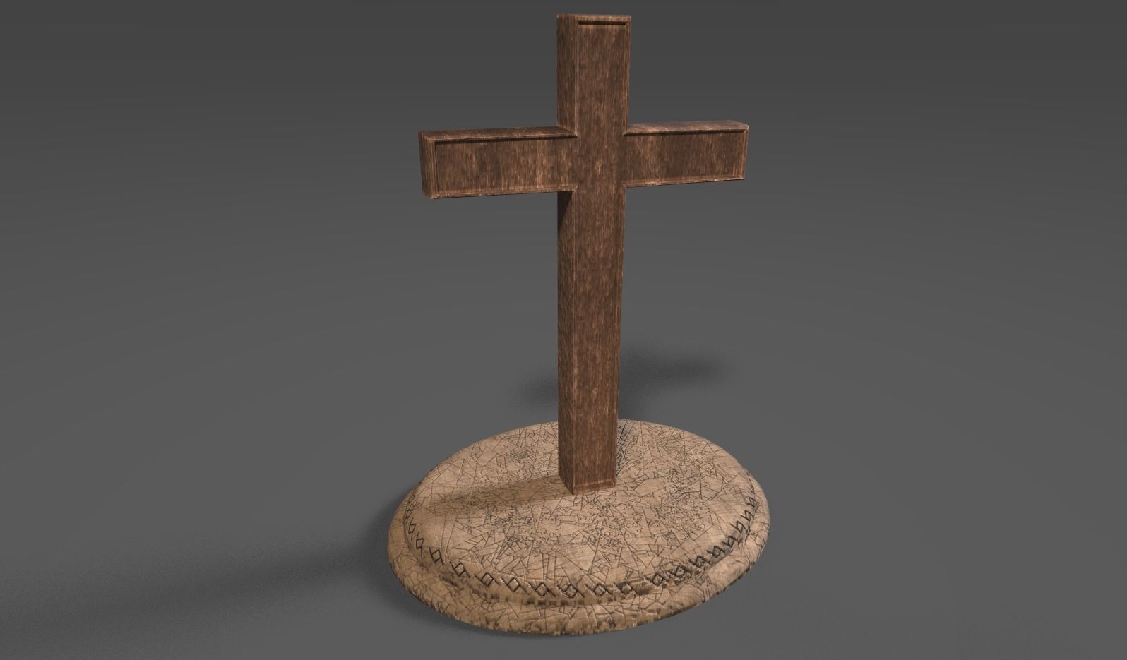 Church Cross Low-poly 3D model