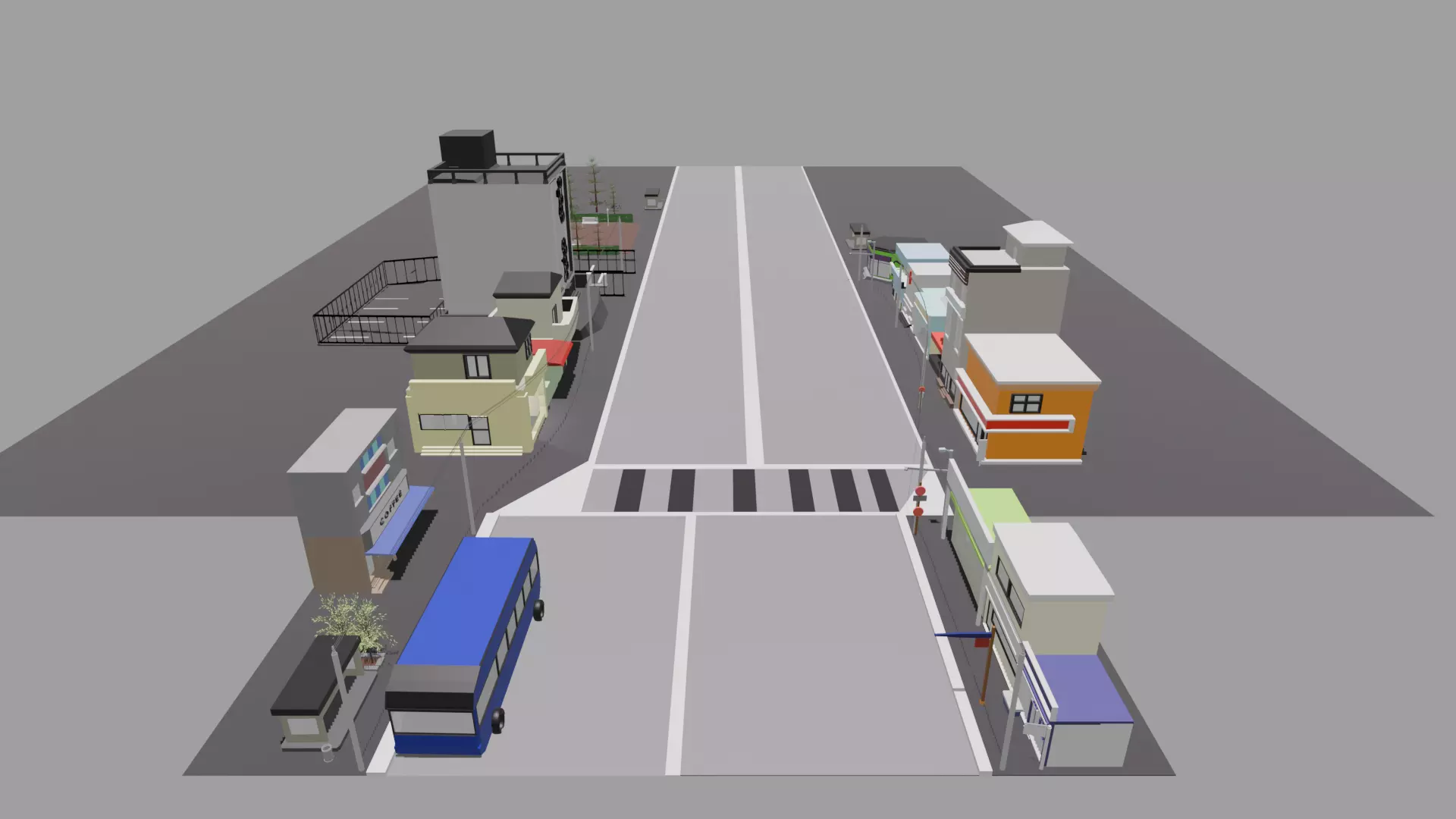 Korean Residential and Commercial Street Pack 3D model