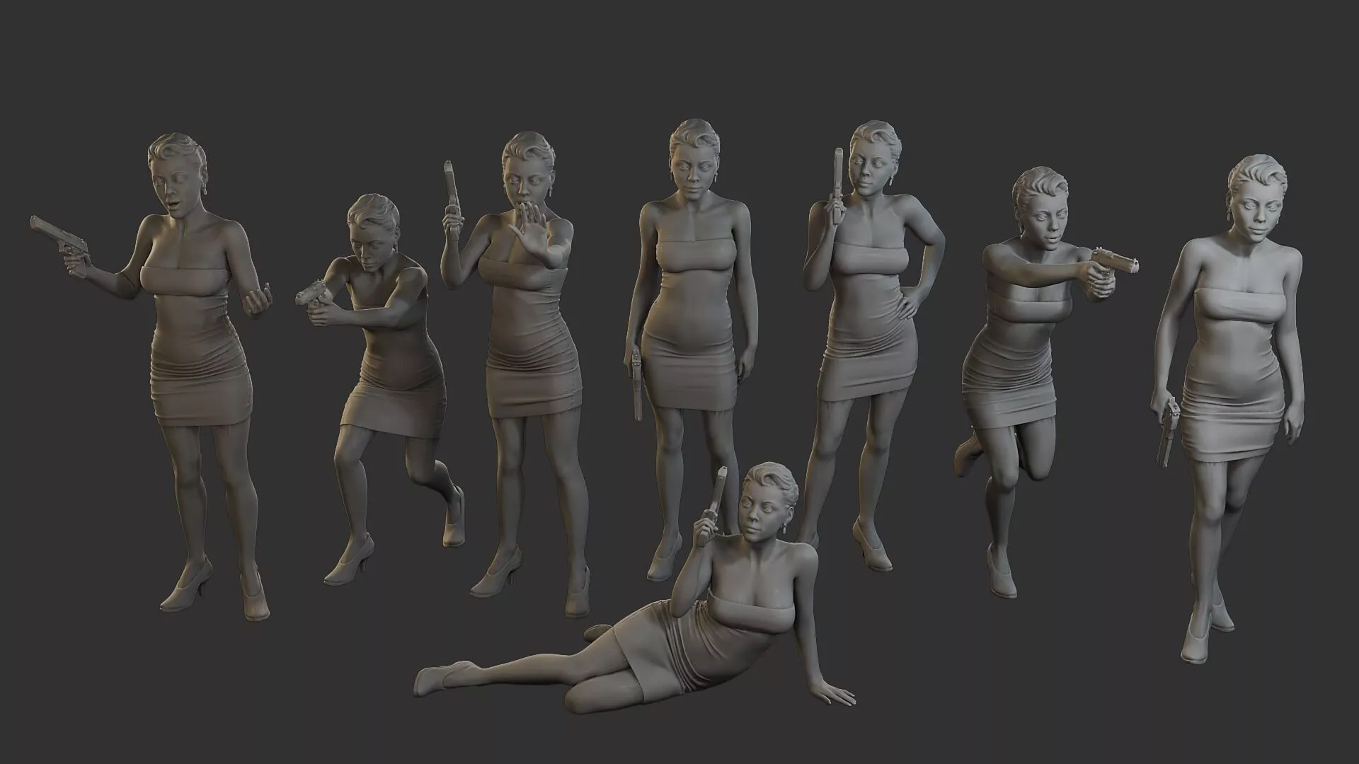 Female Spy Agent FSA1 Pack 1 3D print model