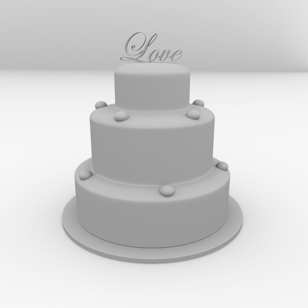 Wedding Cake 3D model_3