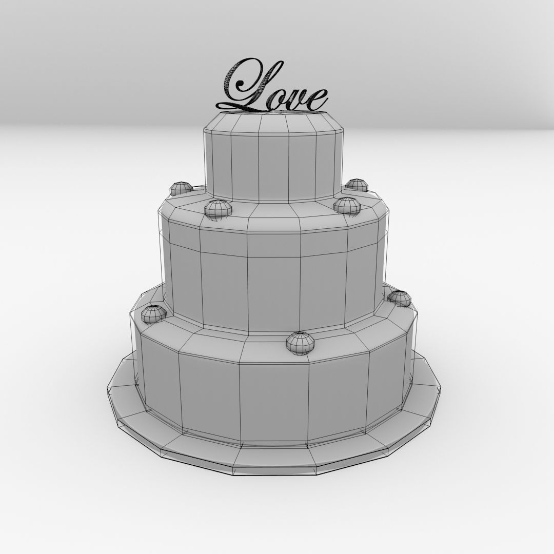 Wedding Cake 3D model_4