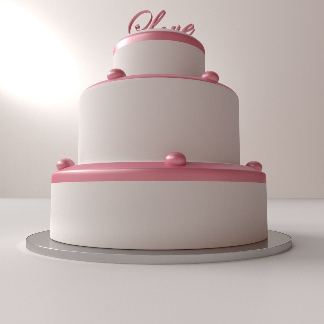 Wedding Cake 3D model_2