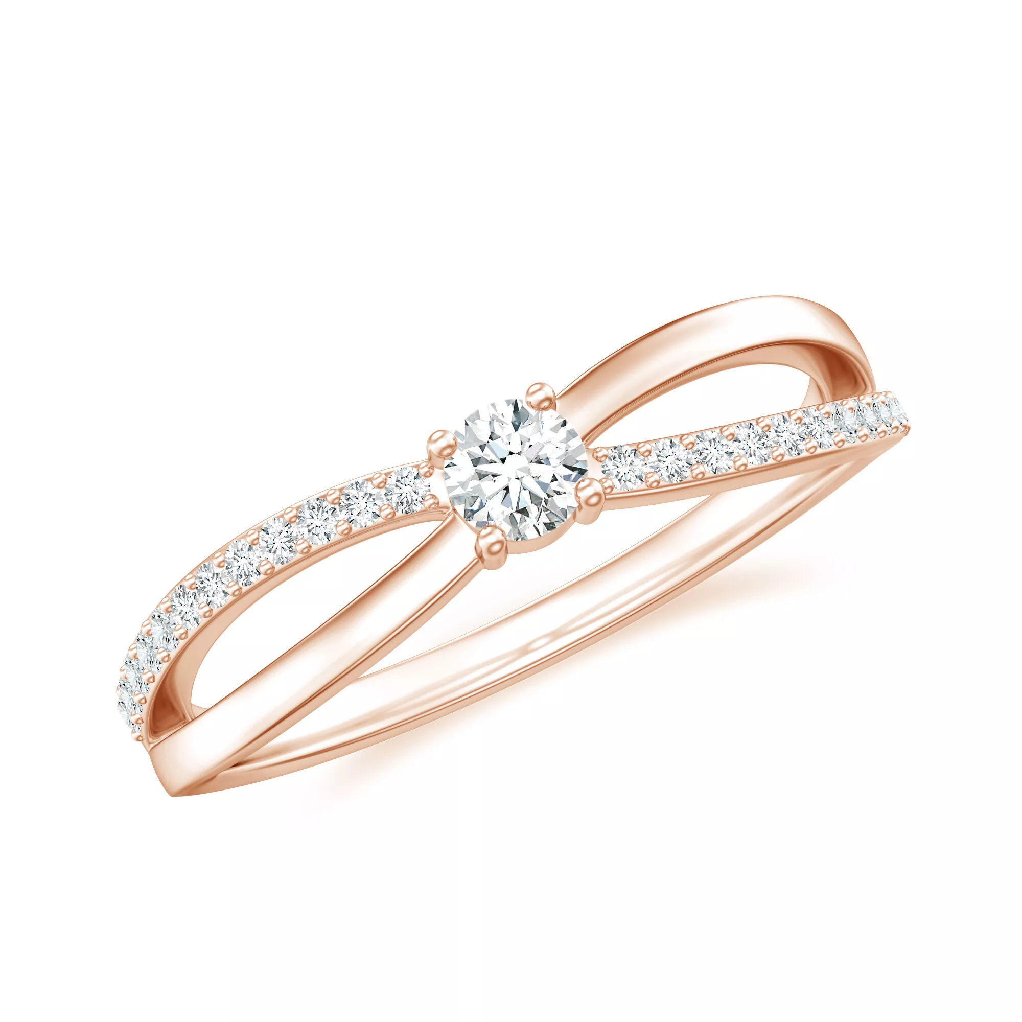 Prong Set Split Shank Promise Ring 3D print model