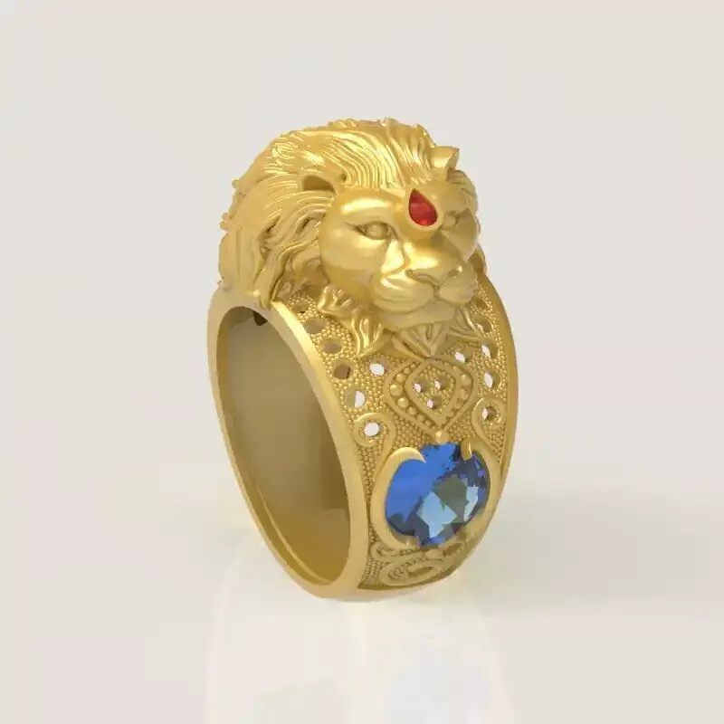 Lion ring stl file-5 3D print model