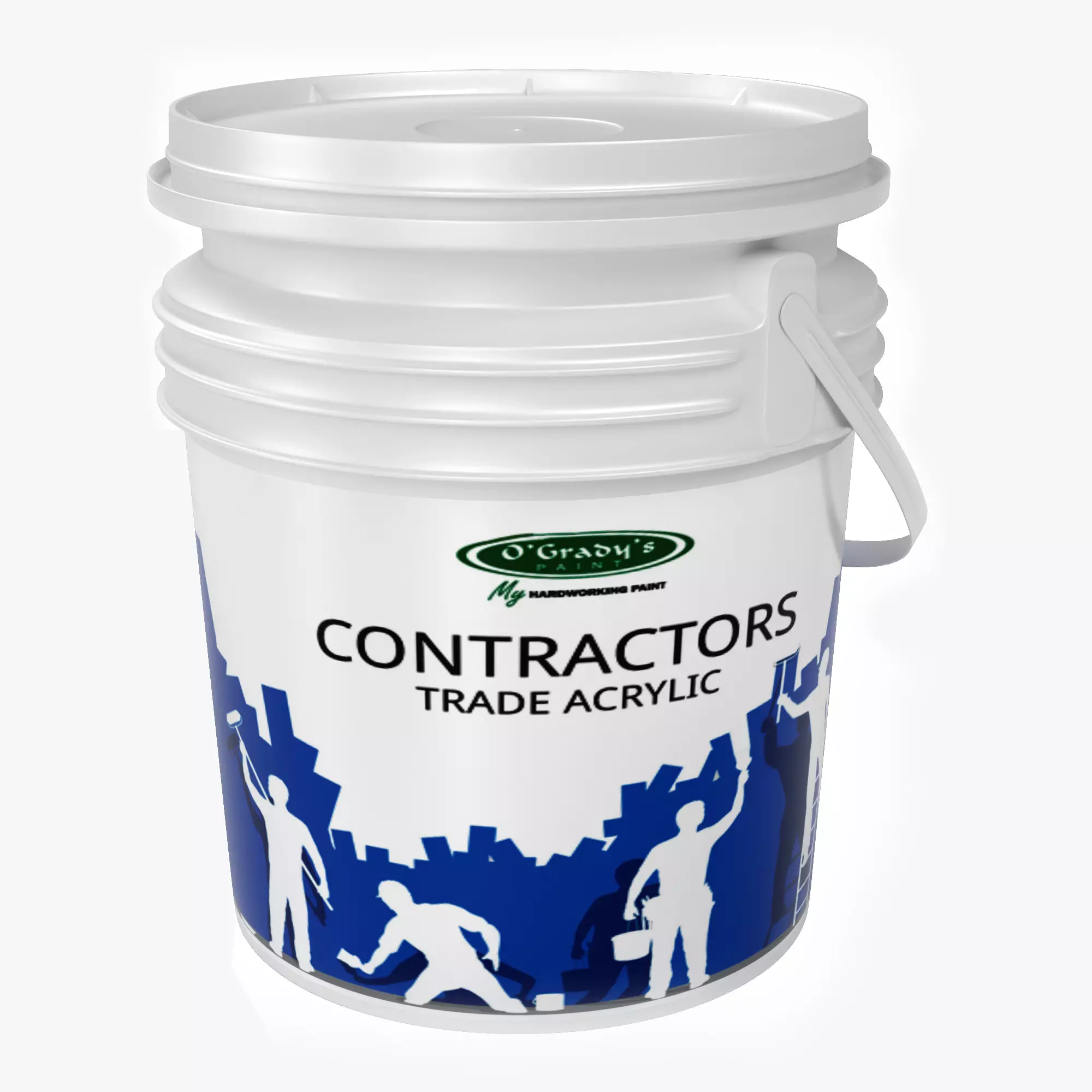 Acrylic White Paint Bucket Low-poly 3D model