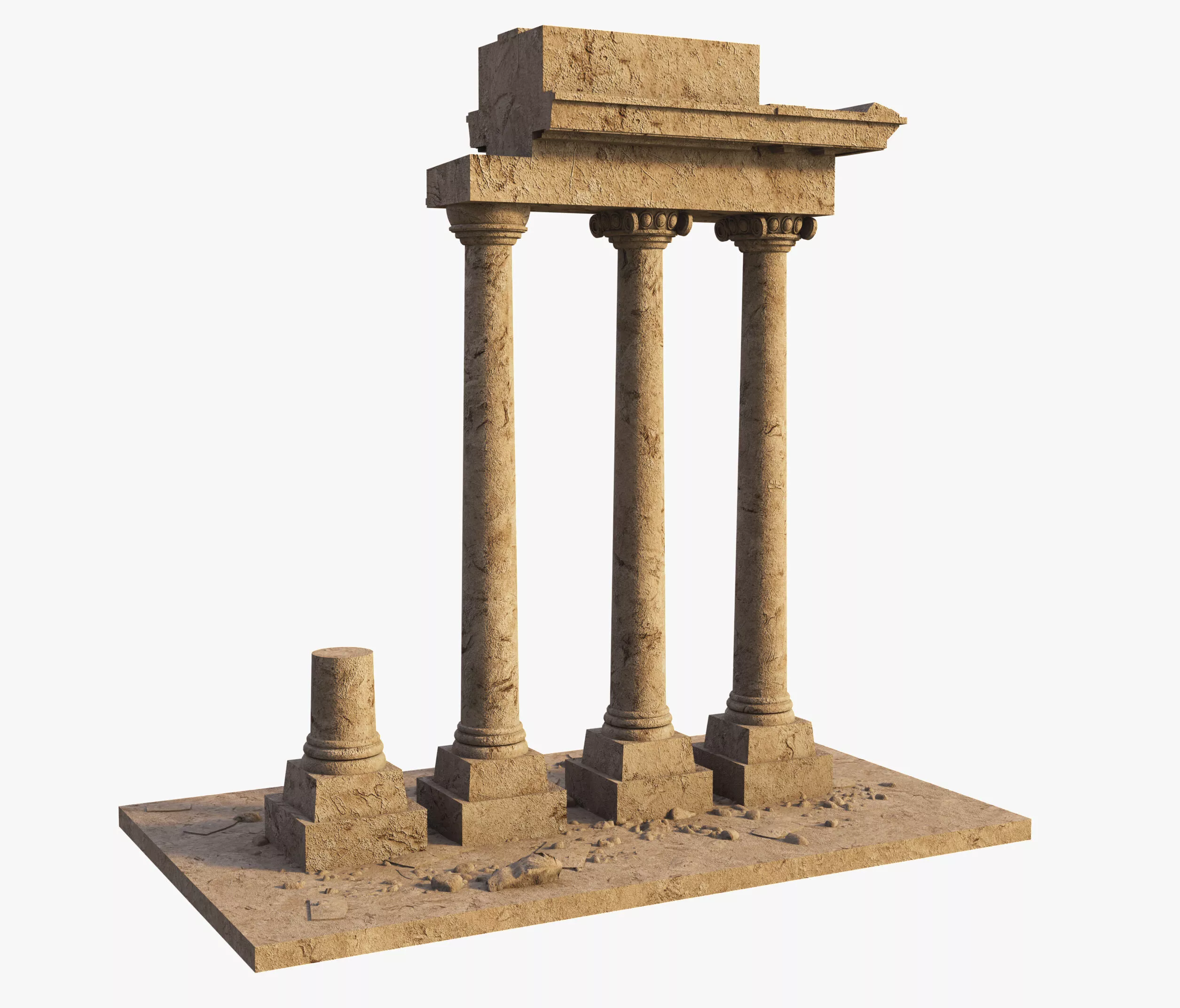 Ancient Ruins Columns Pillars Free 3D model