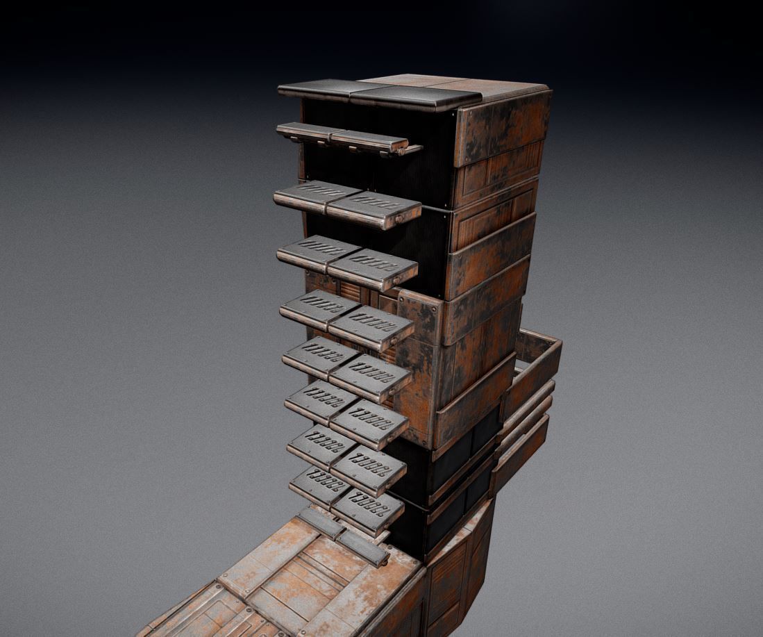 Sci-Fi Ladder Collection Rusty Version Low-poly 3D model_13