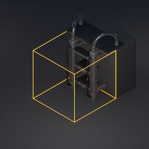 Sci-Fi Ladder Collection Rusty Version Low-poly 3D model_71