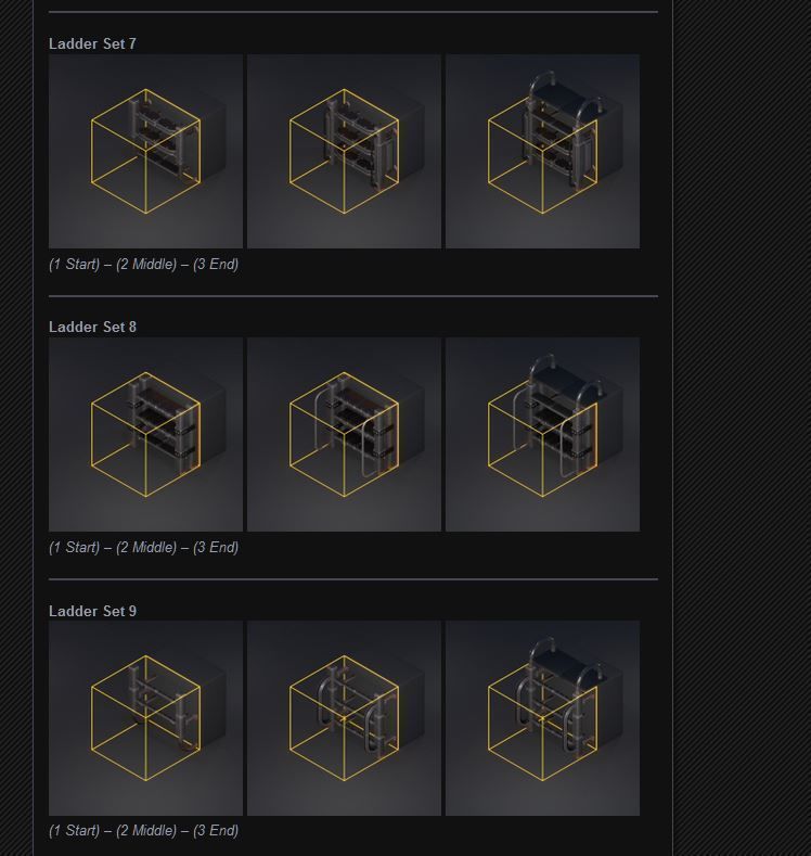 Sci-Fi Ladder Collection Rusty Version Low-poly 3D model_104