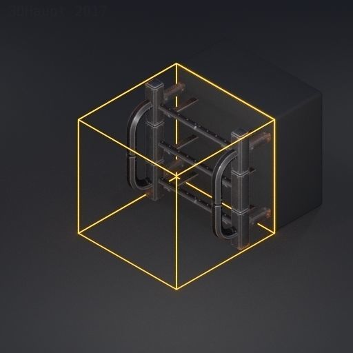 Sci-Fi Ladder Collection Rusty Version Low-poly 3D model_73