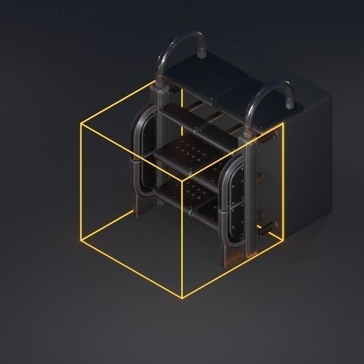 Sci-Fi Ladder Collection Rusty Version Low-poly 3D model_92