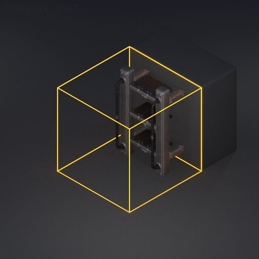 Sci-Fi Ladder Collection Rusty Version Low-poly 3D model_90