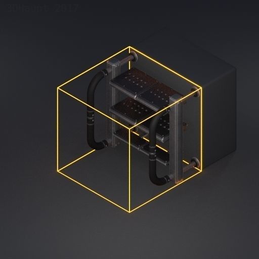 Sci-Fi Ladder Collection Rusty Version Low-poly 3D model_49