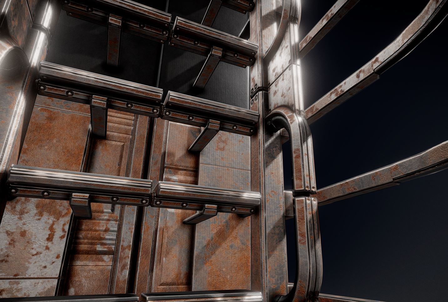 Sci-Fi Ladder Collection Rusty Version Low-poly 3D model_15