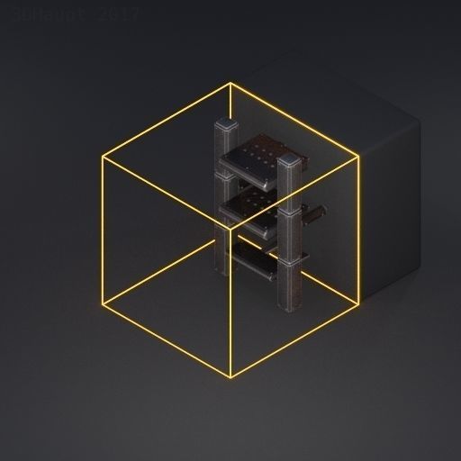 Sci-Fi Ladder Collection Rusty Version Low-poly 3D model_84