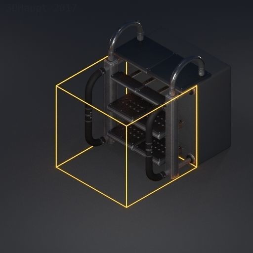 Sci-Fi Ladder Collection Rusty Version Low-poly 3D model_65