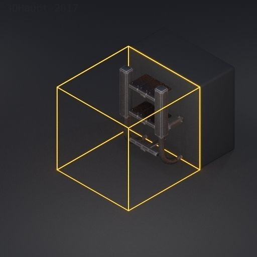 Sci-Fi Ladder Collection Rusty Version Low-poly 3D model_48