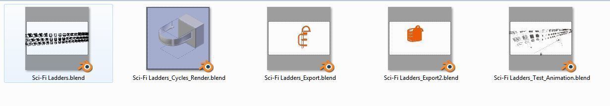 Sci-Fi Ladder Collection Rusty Version Low-poly 3D model_111