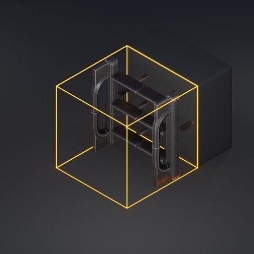 Sci-Fi Ladder Collection Rusty Version Low-poly 3D model_62