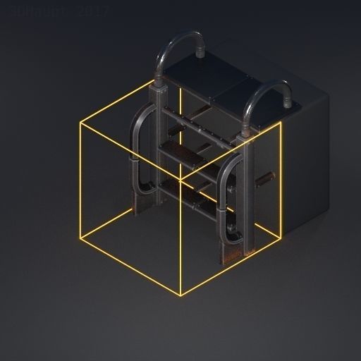 Sci-Fi Ladder Collection Rusty Version Low-poly 3D model_69