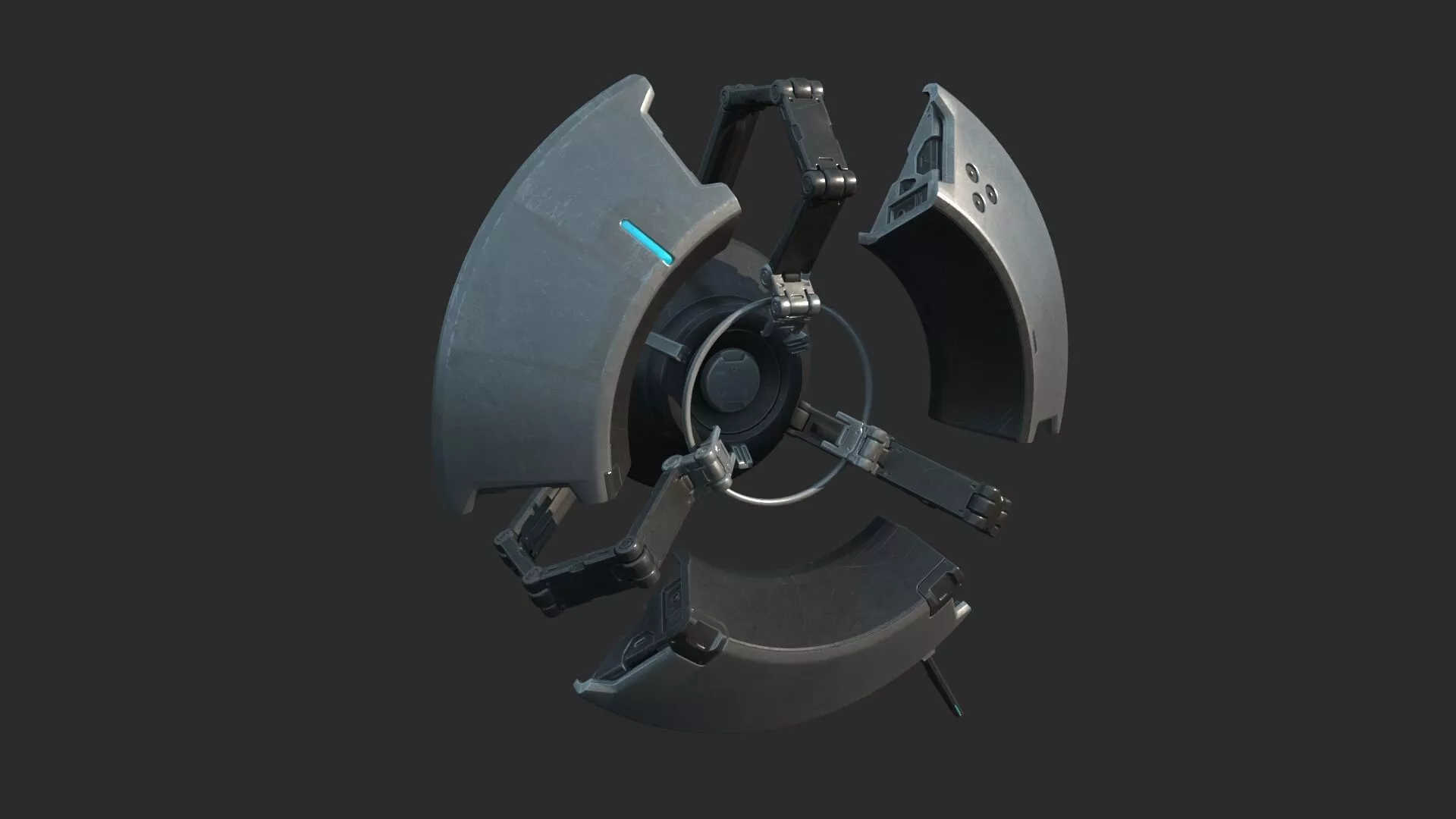Future science fiction small monitoring satellite 3D model