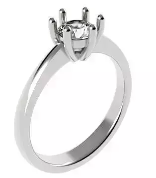 6 Claw Solitaire Ring