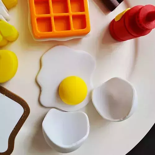 Cute Breakfast Food Pack for Games and 3D Printing 3D print model 6