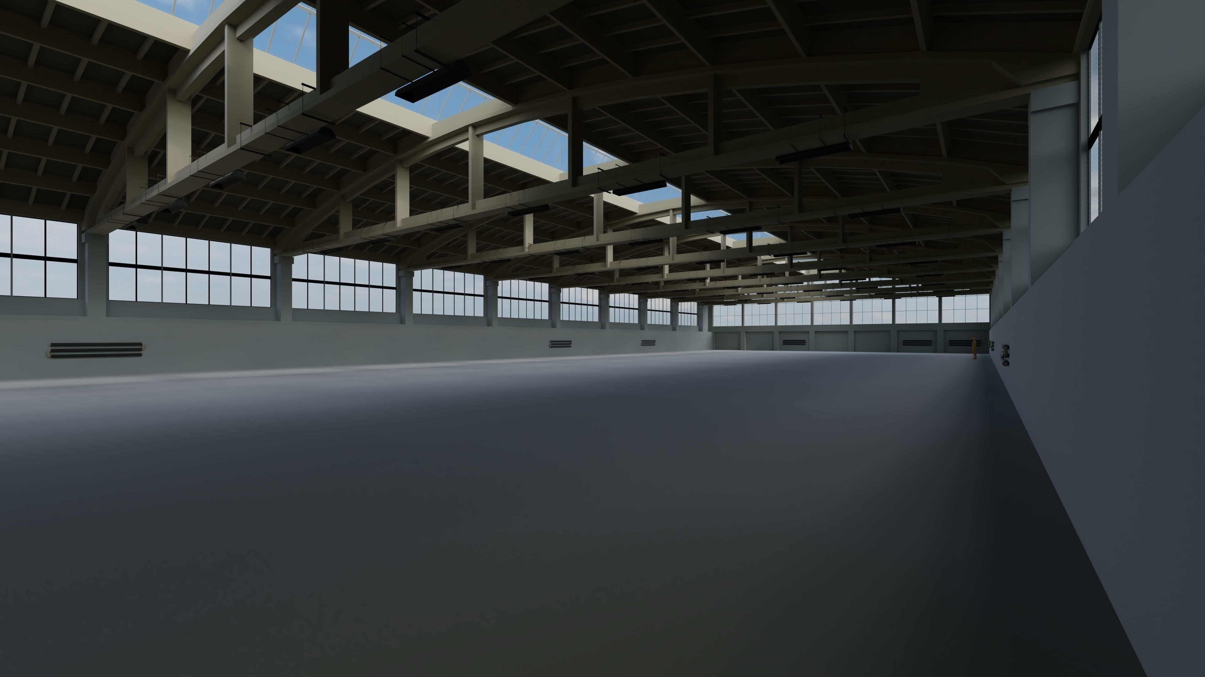 Factory Hall Interior 2 Low-poly 3D model_4