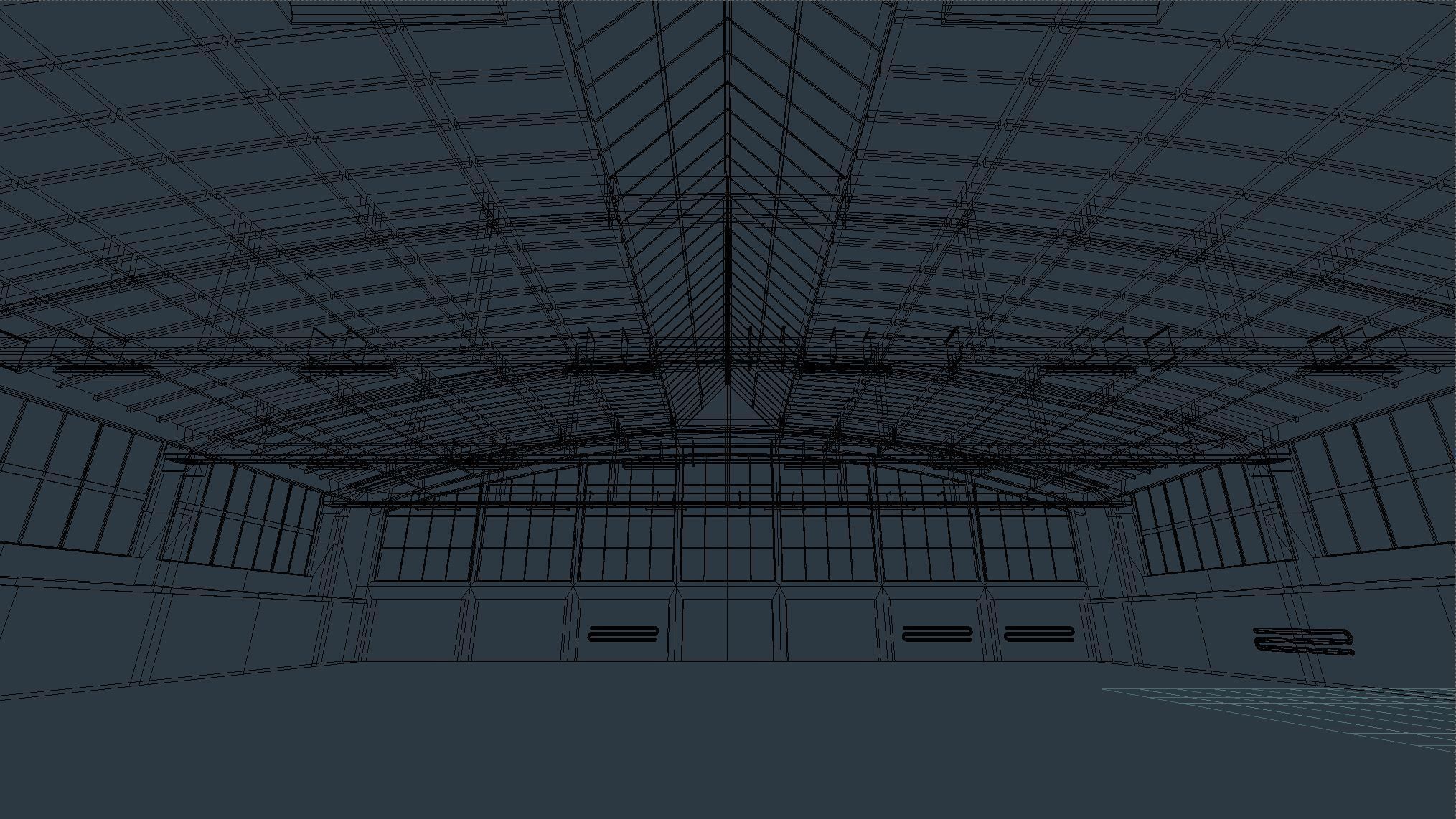 Factory Hall Interior 2 Low-poly 3D model_7