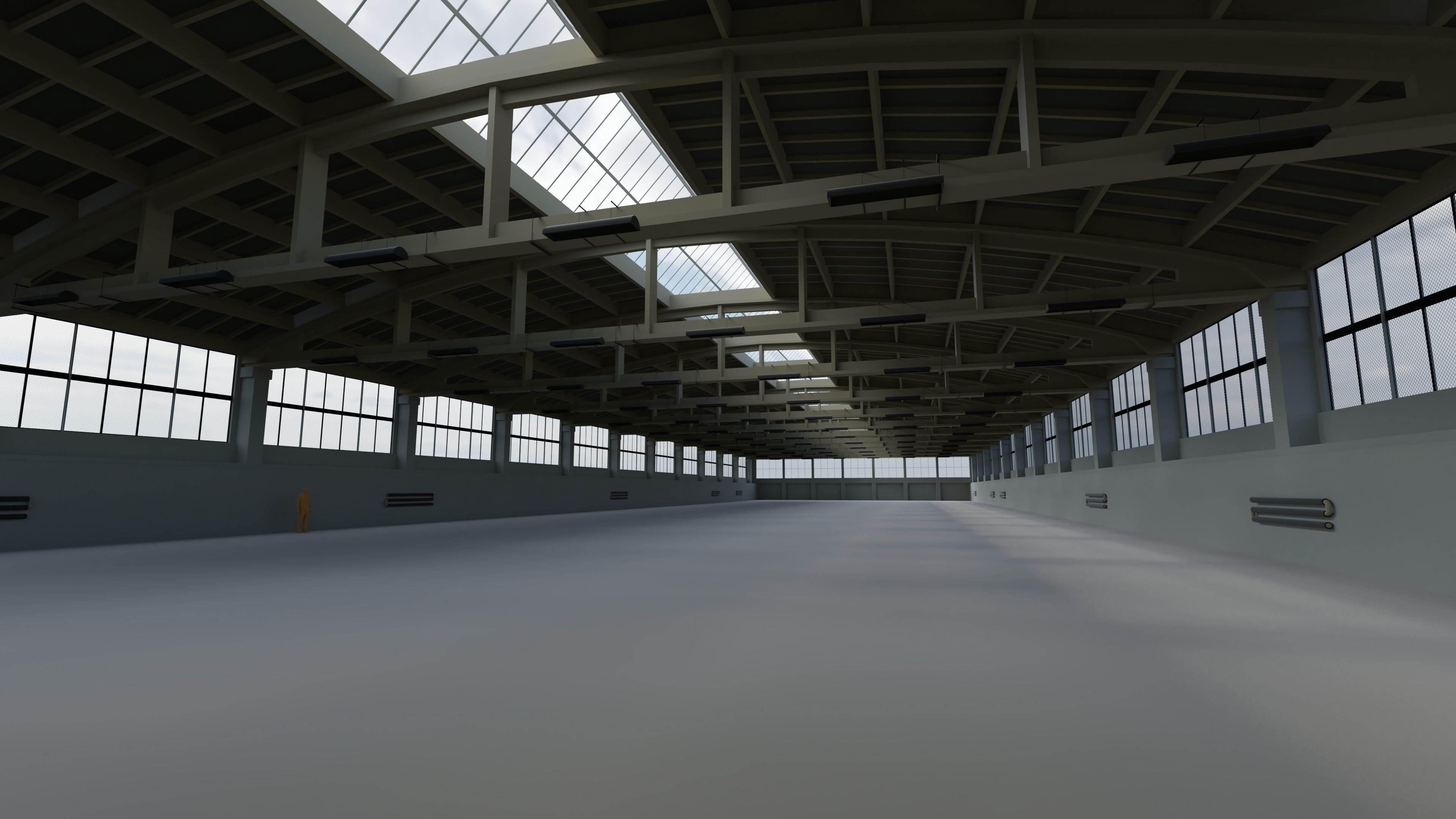 Factory Hall Interior 2 Low-poly 3D model_3
