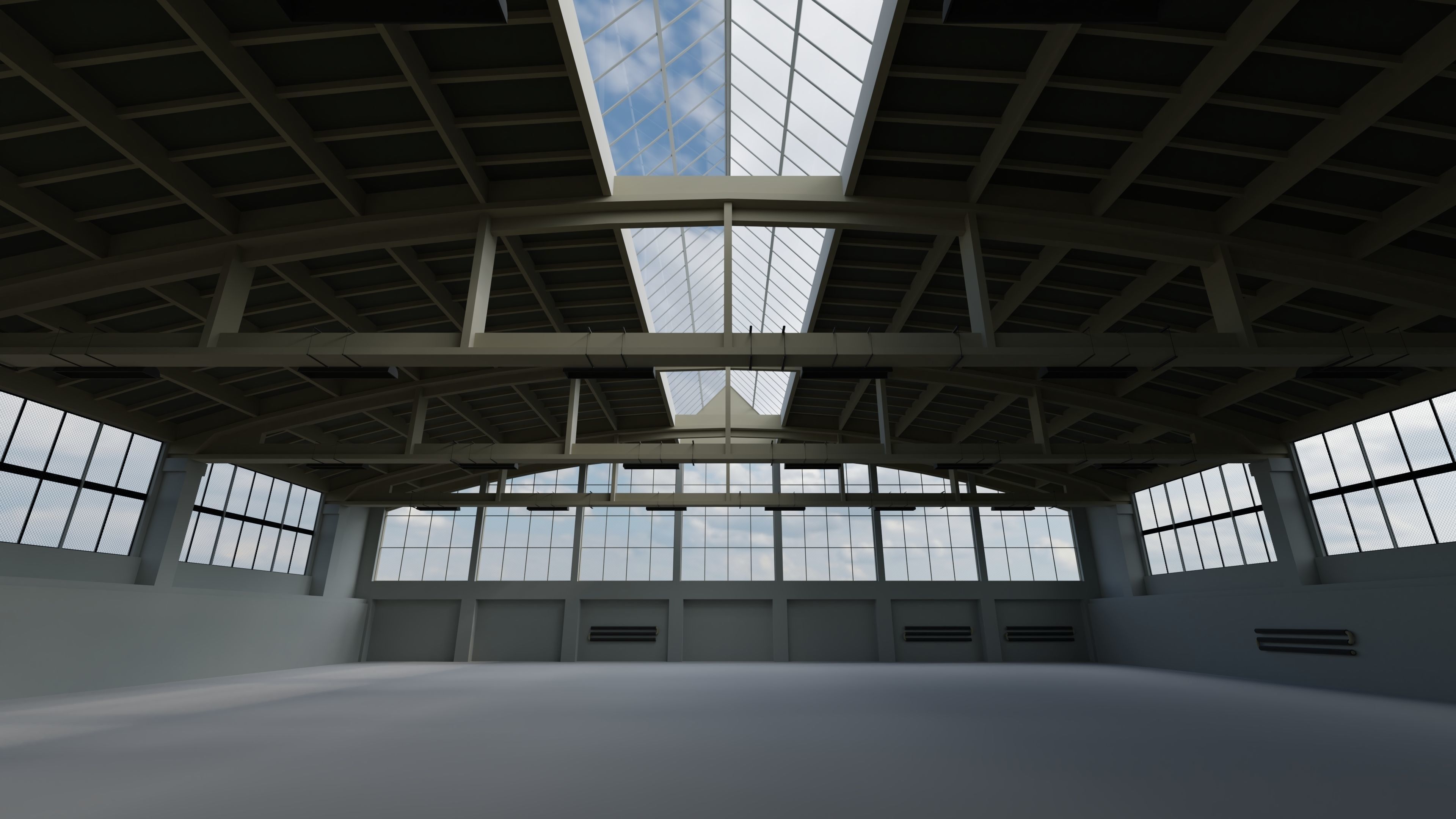 Factory Hall Interior 2 Low-poly 3D model_2