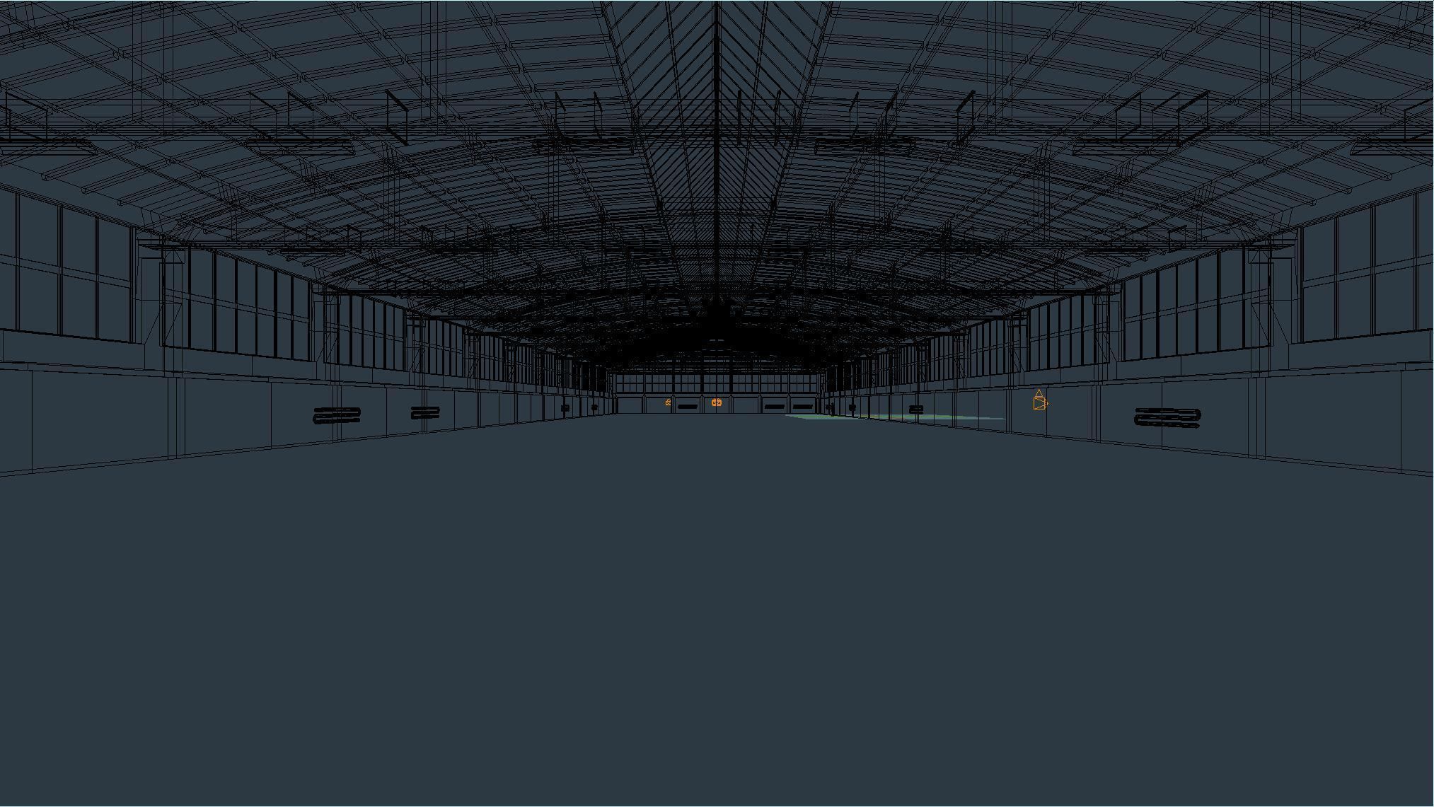Factory Hall Interior 2 Low-poly 3D model_5