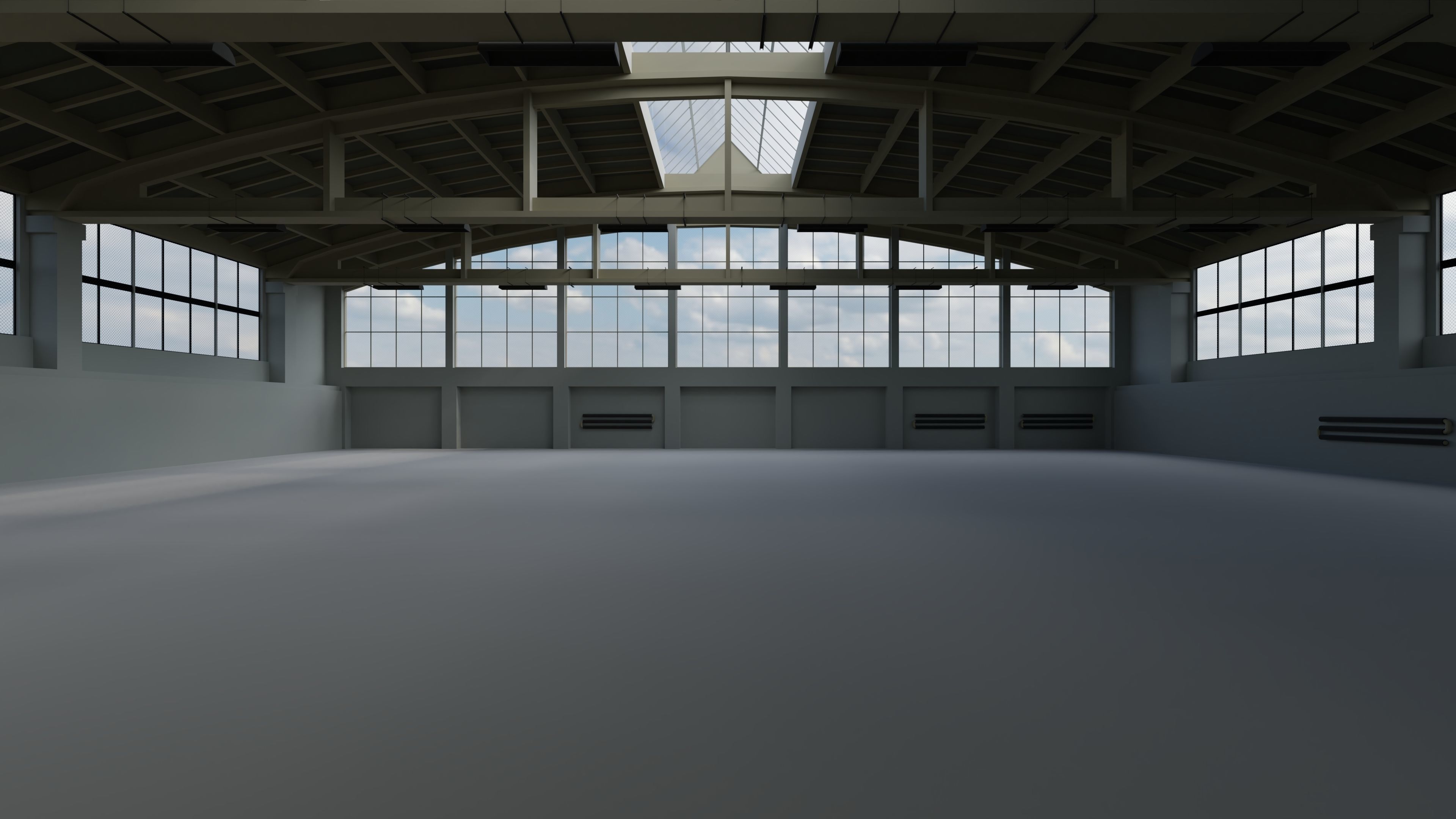 Factory Hall Interior 2 Low-poly 3D model_1