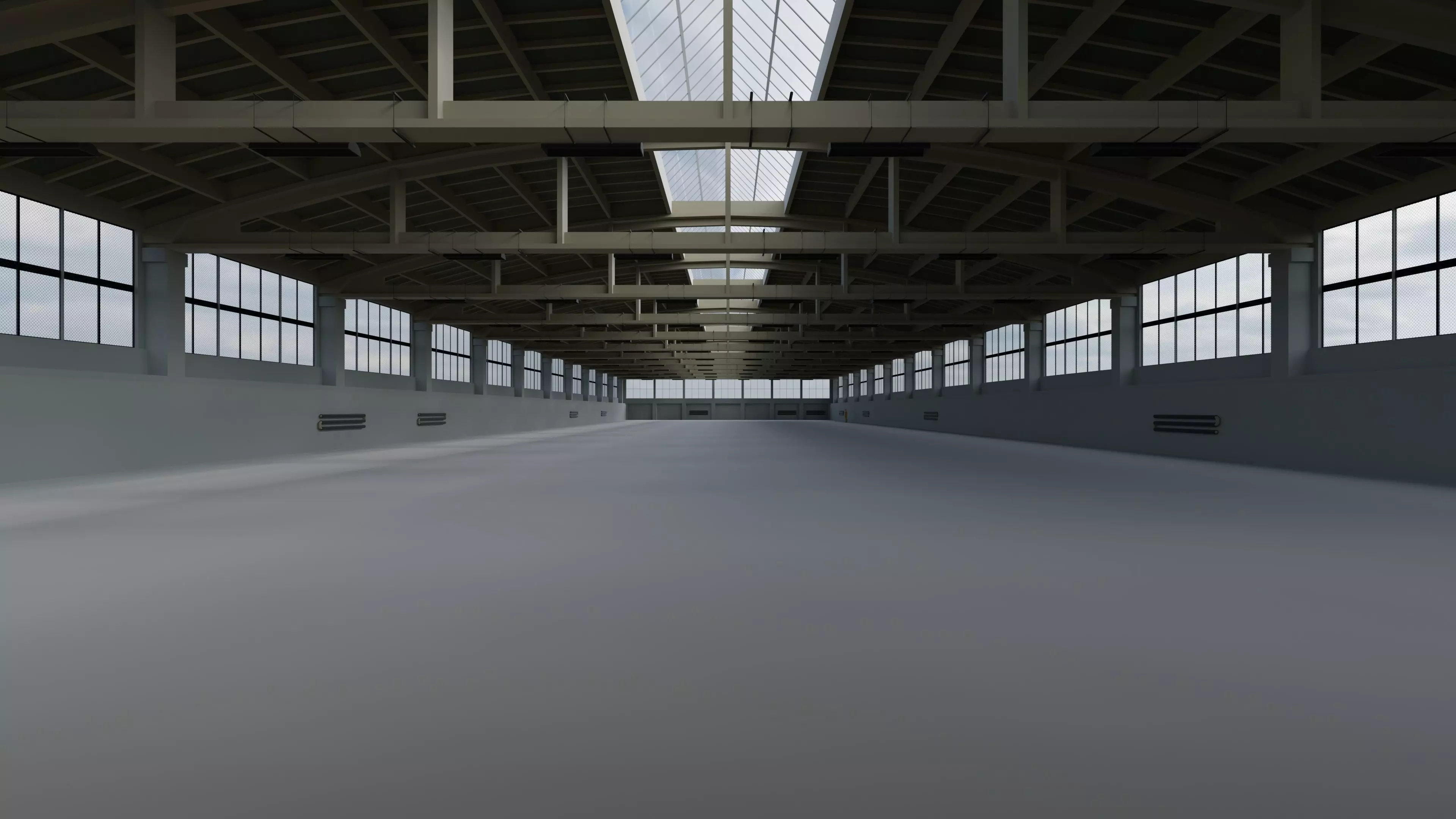 Factory Hall Interior 2 Low-poly 3D model_0