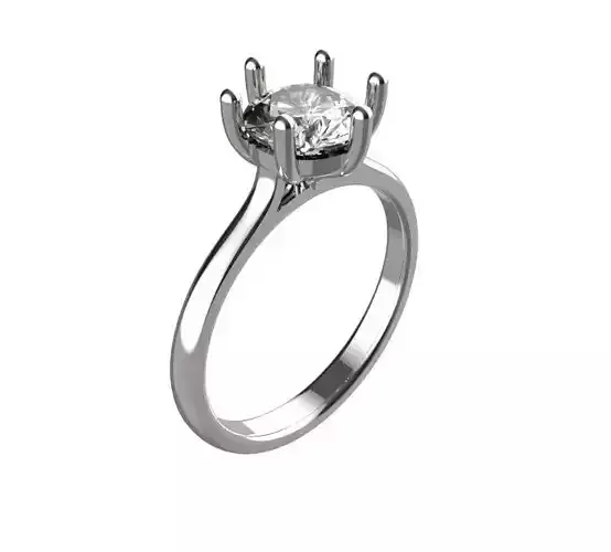 6 Claw Solitaire Ring